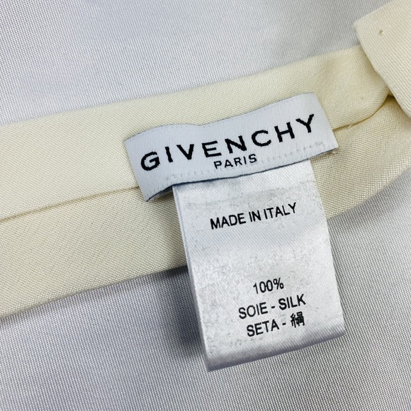 Givenchy Cream Pure Silk Mens Skinny Tie 1.5 in Width NWOT - Picture 2 of 3